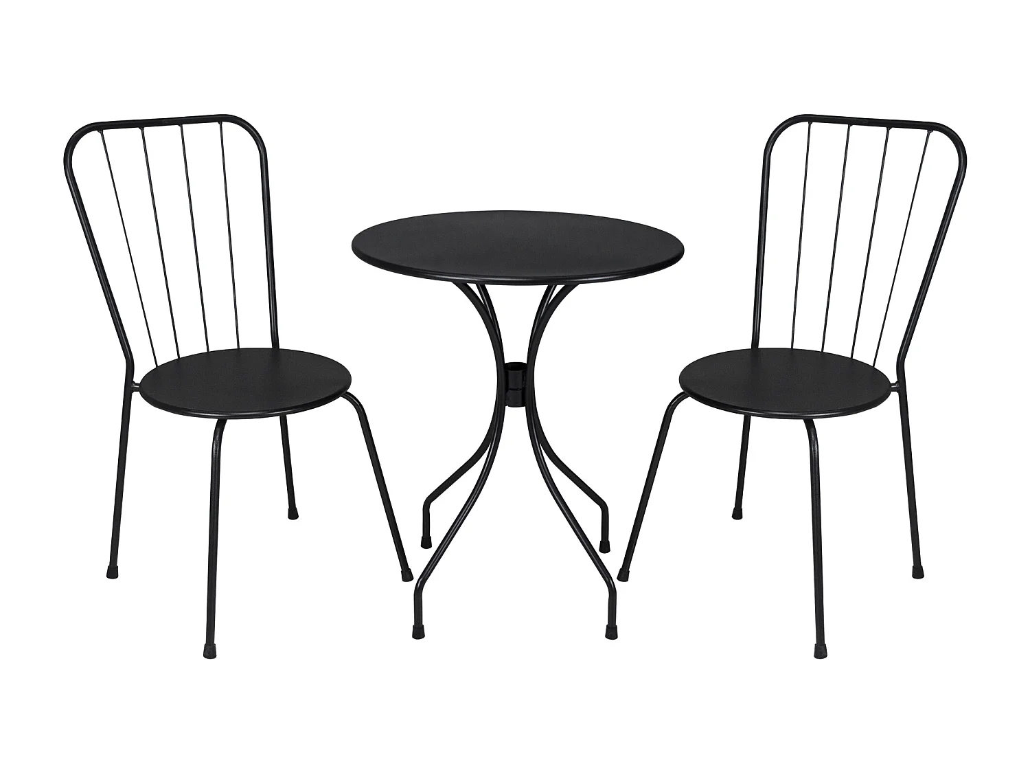 Tavolo bar rotondo 60 cm nero, tavolo da esterno mod. Rick