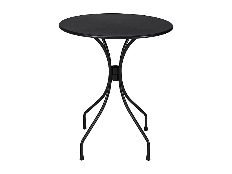 Tavolo bar rotondo 60 cm nero, tavolo da esterno mod. Rick