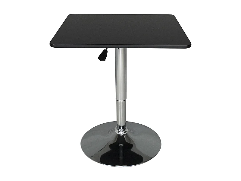 Tavolo regolabile in altezza quadrato 60×60 nero, tavolo alto da bar Romeo