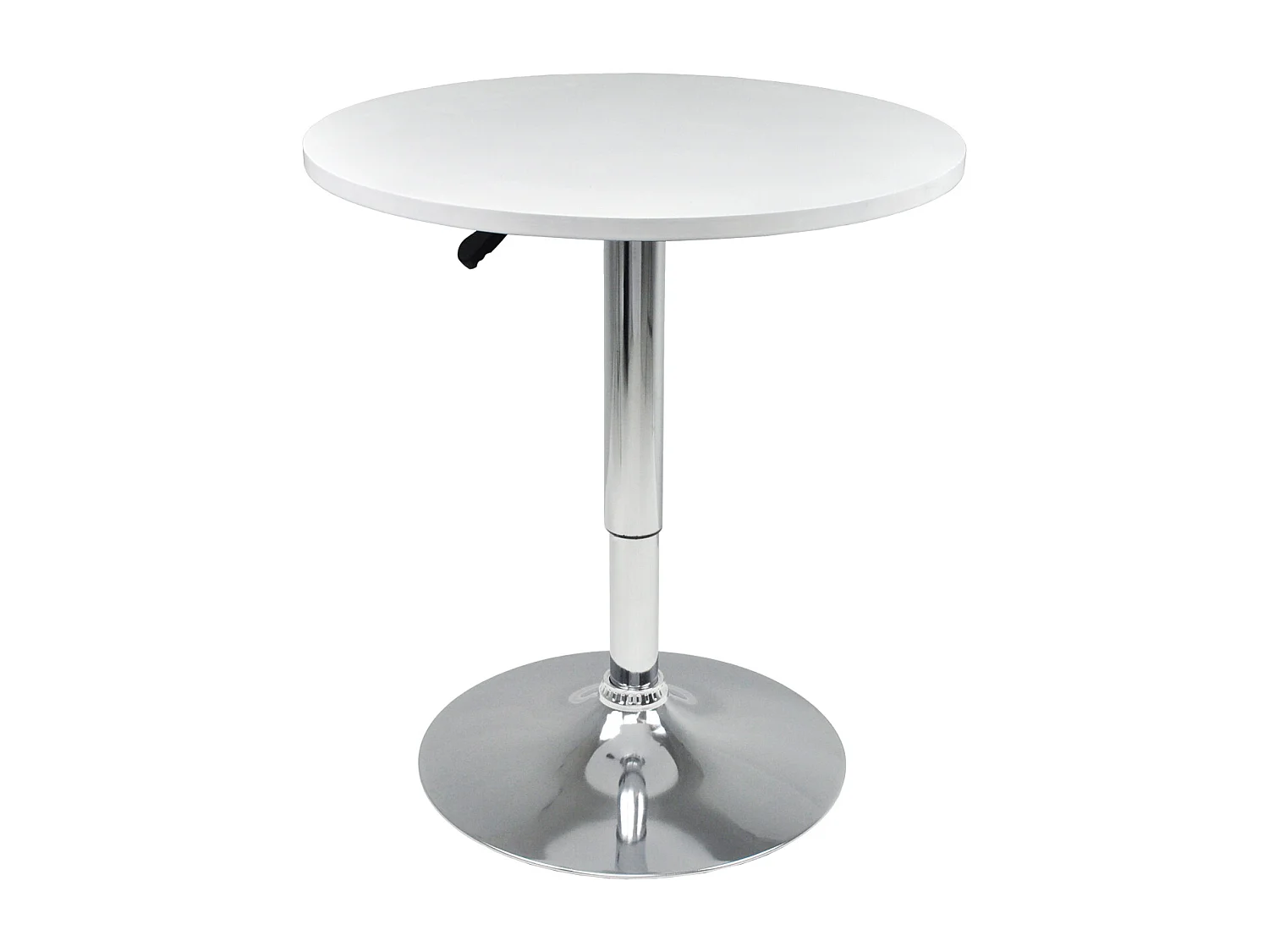 Tavolo regolabile in altezza rotondo 60 cm bianco, tavolino da bar mod. Romeo