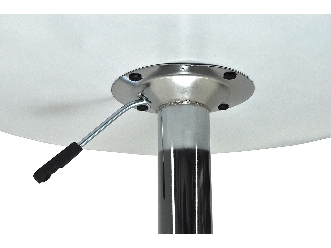 Tavolo regolabile in altezza rotondo 60 cm bianco, tavolino da bar mod. Romeo