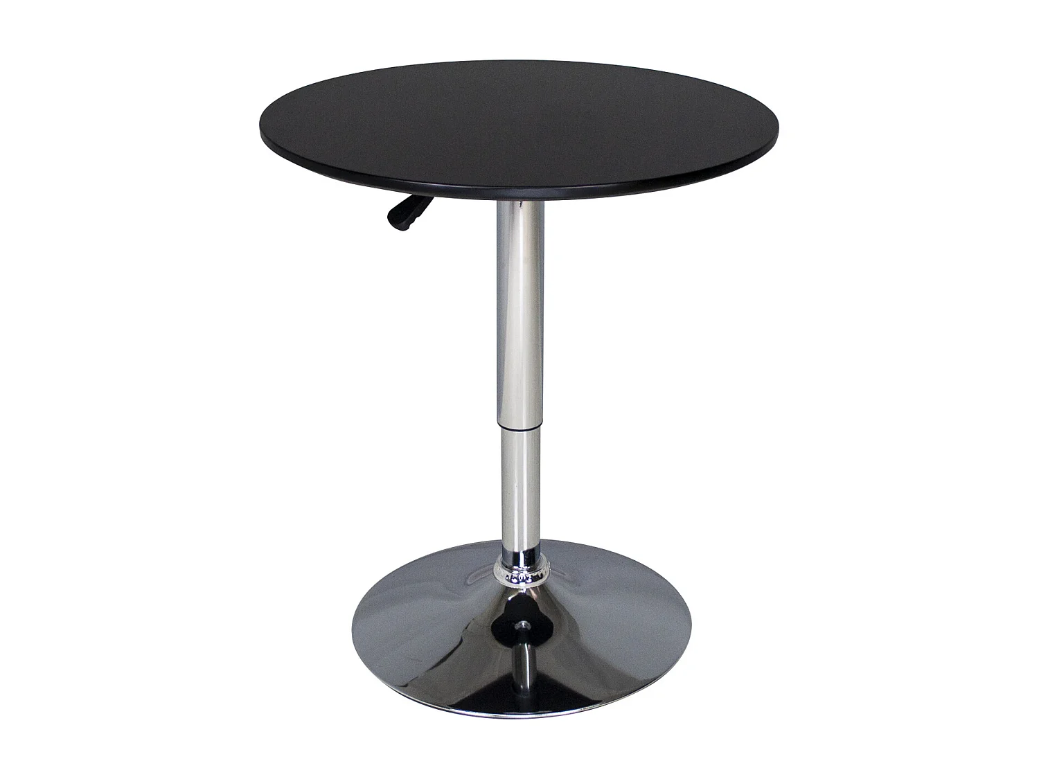 Tavolo regolabile in altezza rotondo 60 cm nero, tavolino da bar mod. Romeo