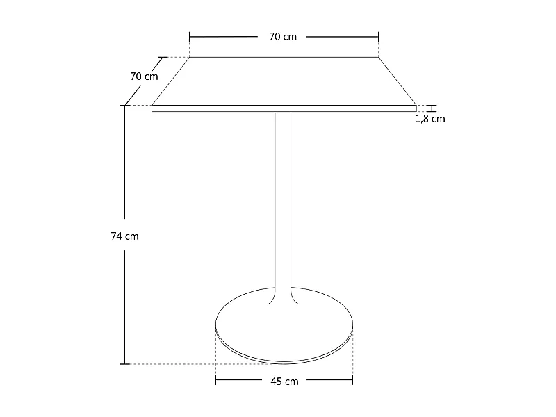 Tavolo quadrato 70×70 nero, tavolino da bar mod. Romeo