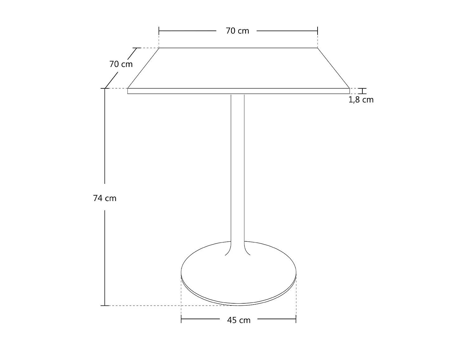 Tavolo quadrato 70×70 nero, tavolino da bar mod. Romeo