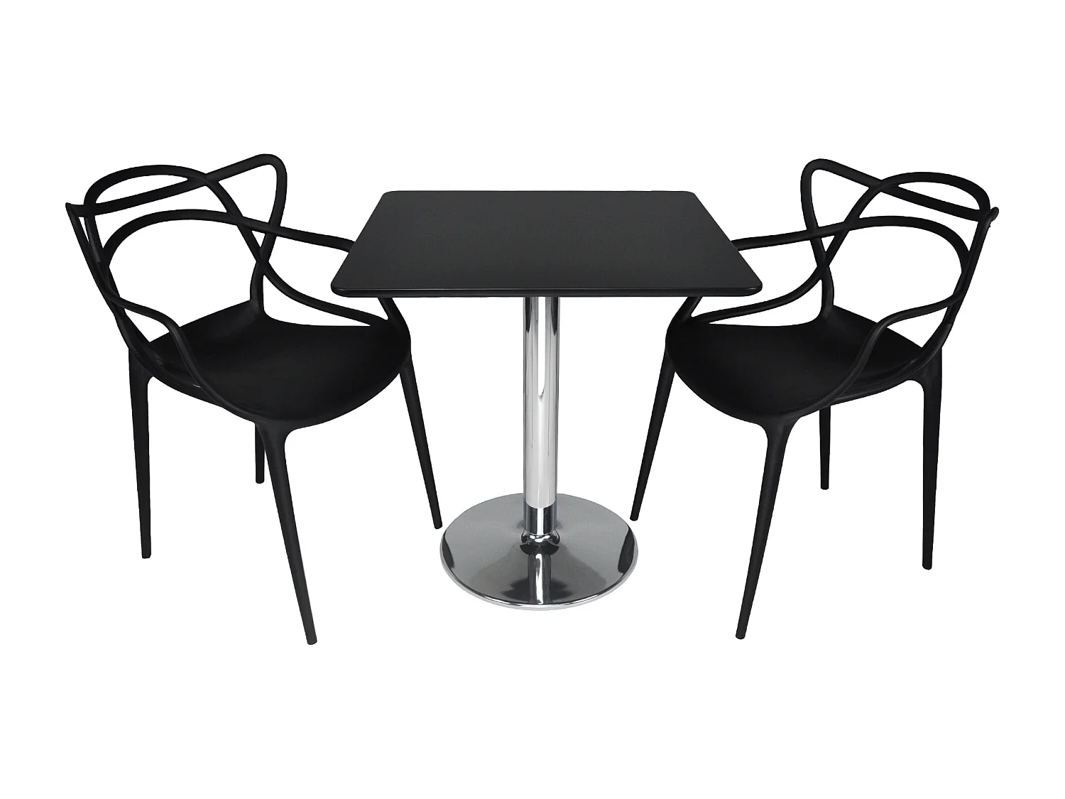 Tavolo quadrato 70×70 nero, tavolino da bar mod. Romeo