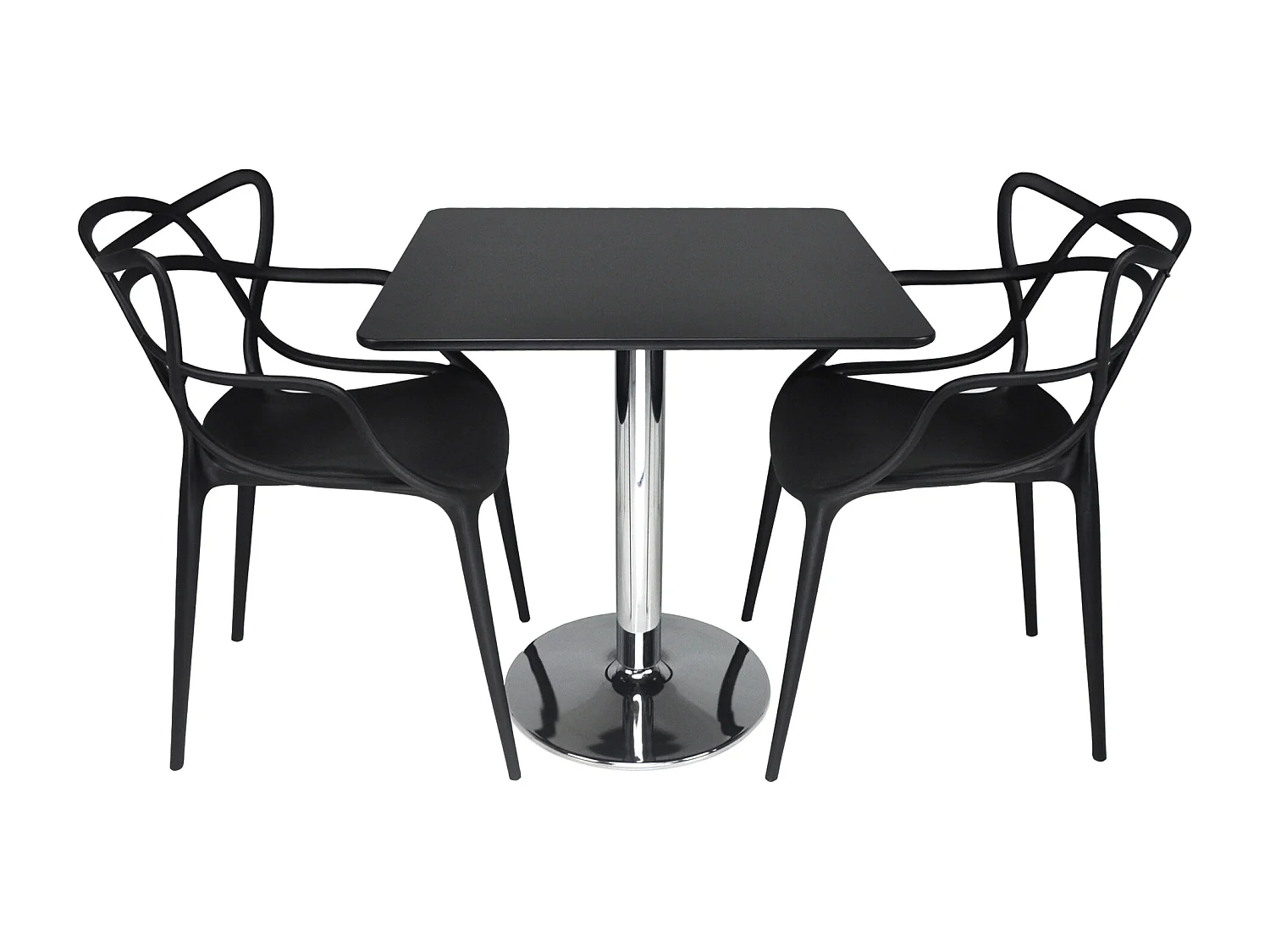 Tavolo quadrato 70×70 nero, tavolino da bar mod. Romeo