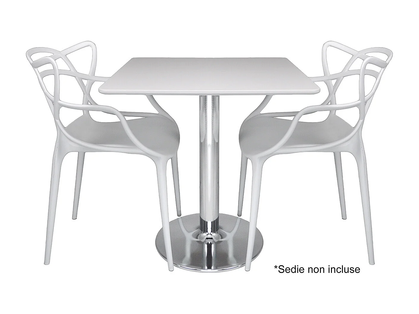 Tavolo quadrato 70×70 bianco, tavolino da bar mod. Romeo