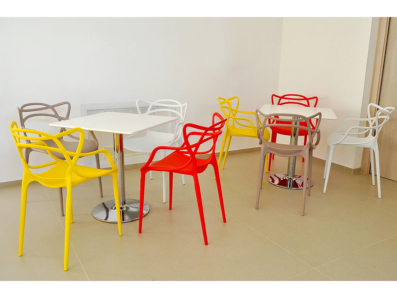 Tavolo quadrato 70×70 bianco, tavolino da bar mod. Romeo