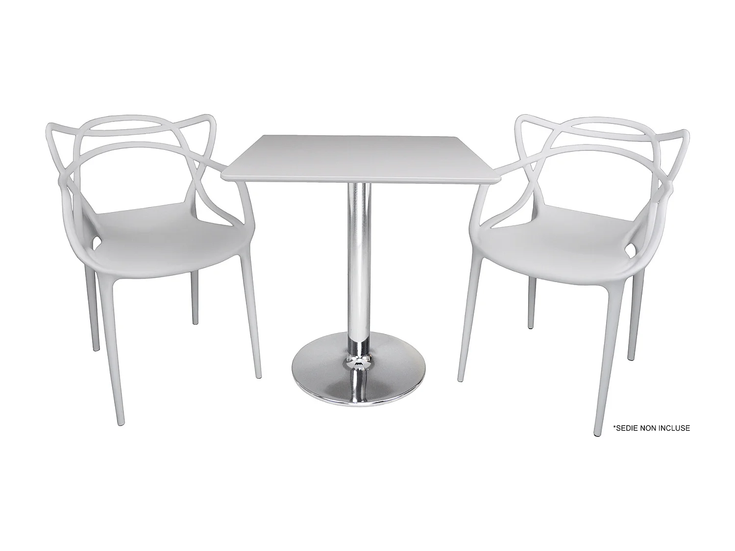 Tavolo quadrato 70×70 bianco, tavolino da bar mod. Romeo