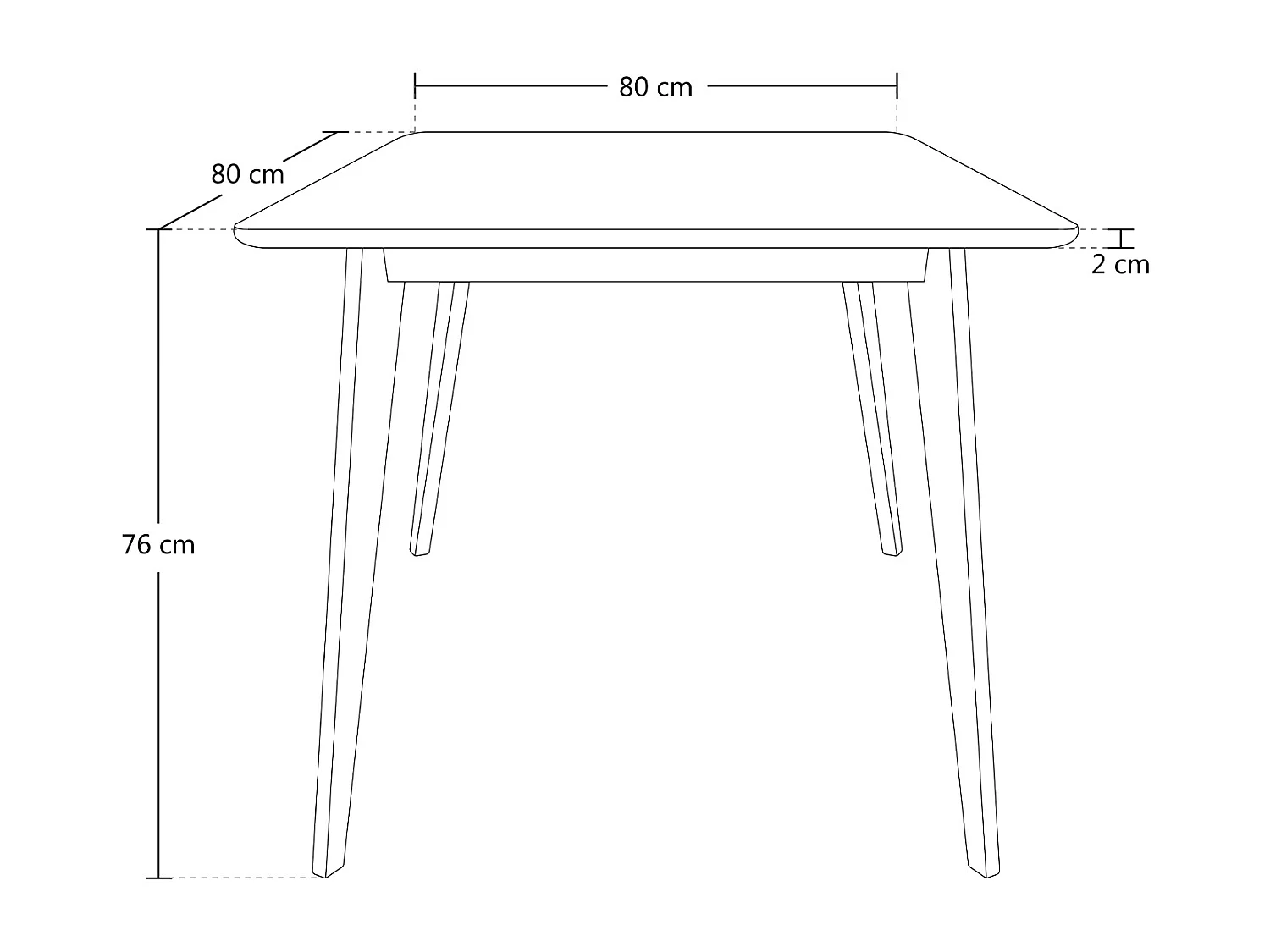 Tavolo cucina quadrato 80×80 bianco, tavolo ristorante mod. Iago