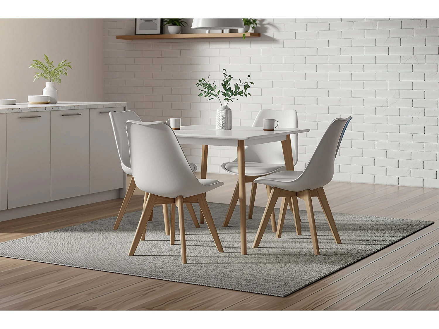 Tavolo cucina quadrato 80×80 bianco, tavolo ristorante mod. Iago