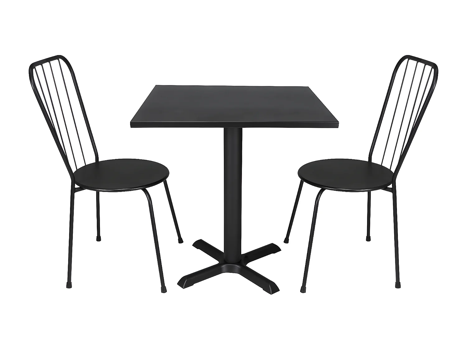 Tavolo bar quadrato 70×70 nero, tavolo da esterno mod. Kevin