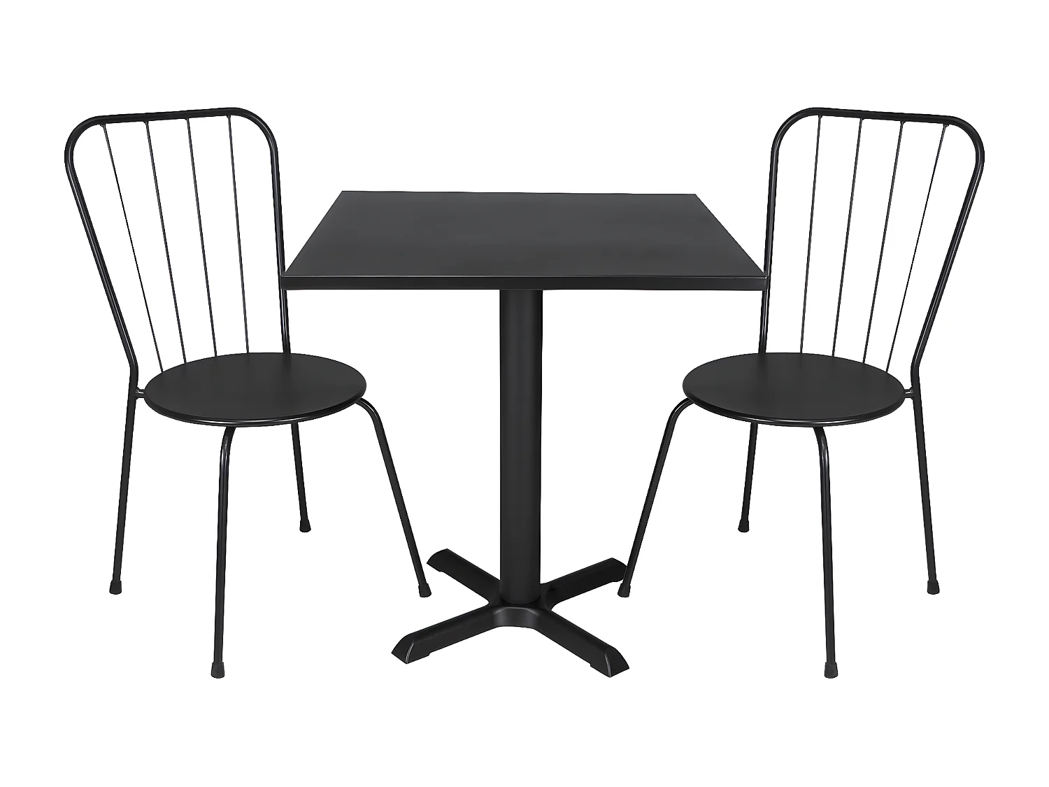 Tavolo bar quadrato 70×70 nero, tavolo da esterno mod. Kevin