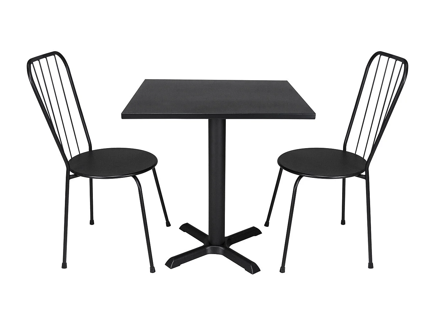 Tavolo bar quadrato 70×70 nero, tavolo da esterno mod. Kevin