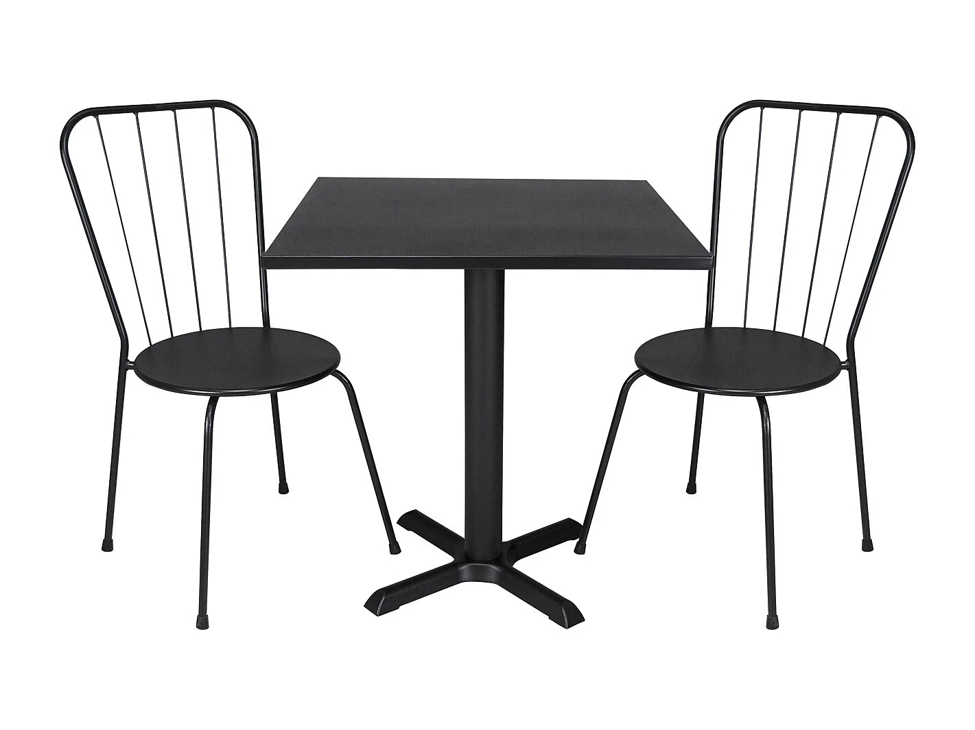 Tavolo bar quadrato 70×70 nero, tavolo da esterno mod. Kevin