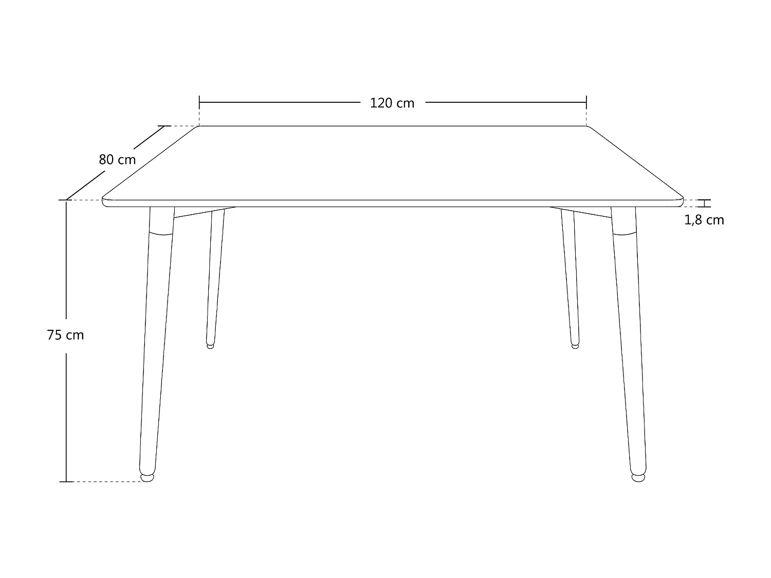 Tavolo da pranzo rettangolare, tavolo da cucina bianco mod. Otello