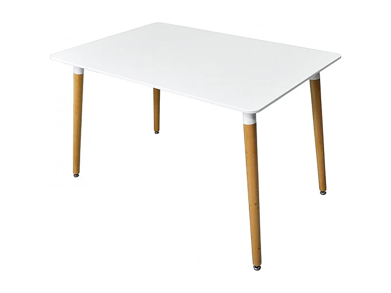 Tavolo da pranzo rettangolare, tavolo da cucina bianco mod. Otello