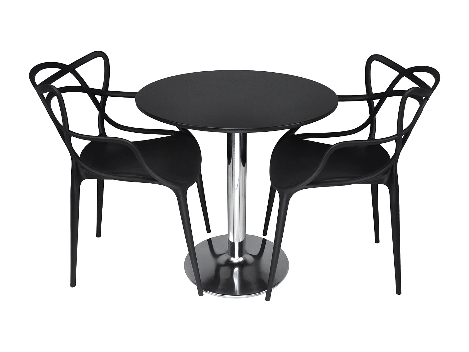 Tavolo rotondo 70 cm nero, tavolino da bar mod. Romeo