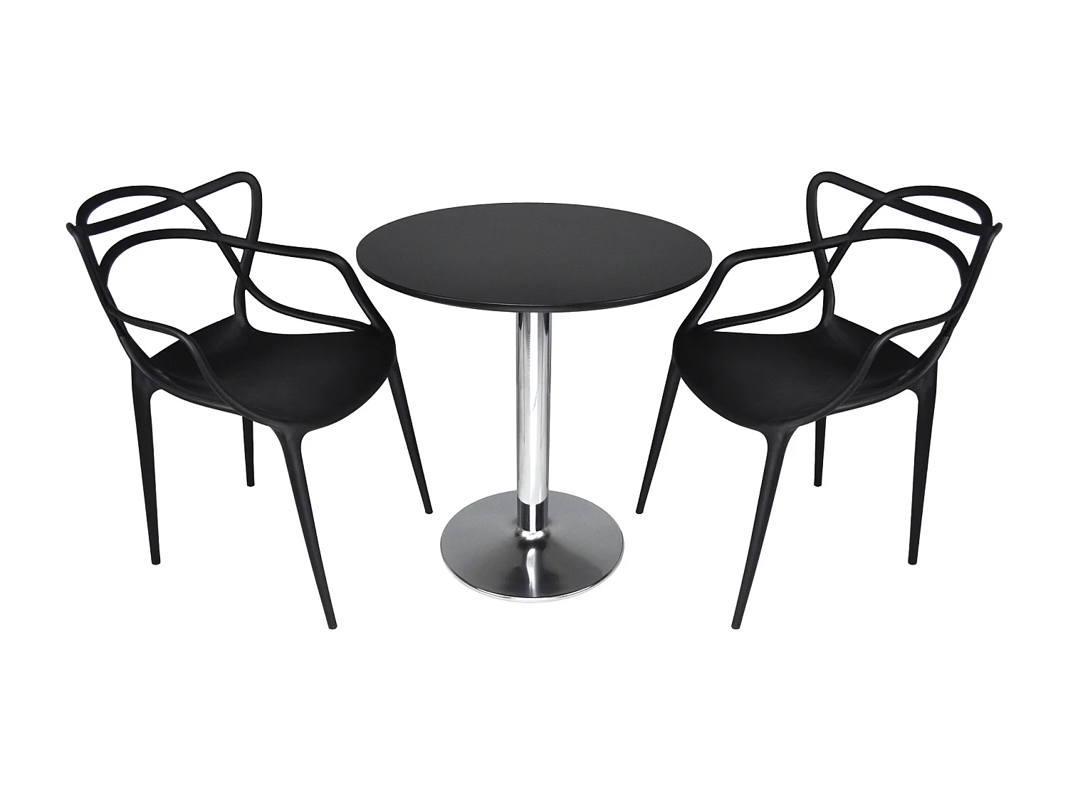 Tavolo rotondo 70 cm nero, tavolino da bar mod. Romeo