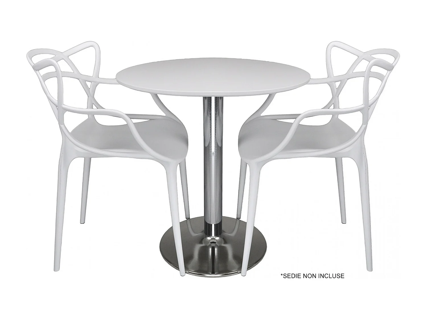 Tavolo rotondo 70 cm bianco, tavolino da bar mod. Romeo