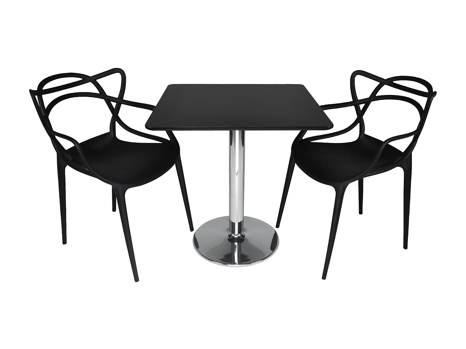 Tavolo quadrato 80×80 nero, tavolino da bar mod. Romeo