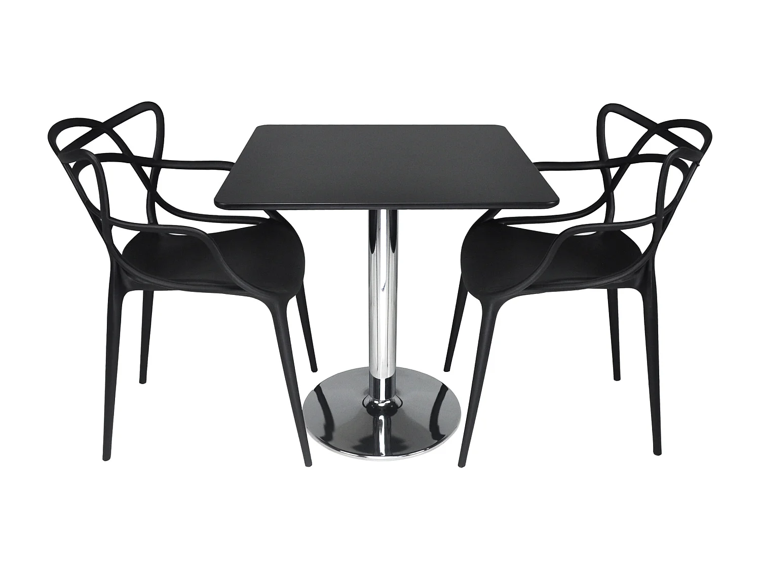 Tavolo quadrato 80×80 nero, tavolino da bar mod. Romeo