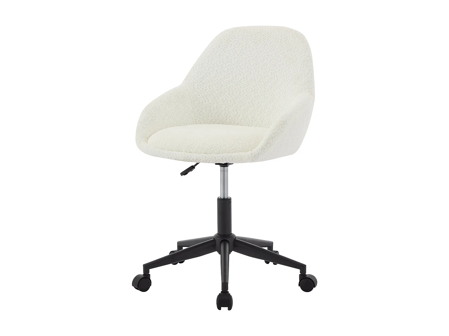 Silla de oficina - tejido bouclé - Blanco marfil - Altura regulable - NAODY