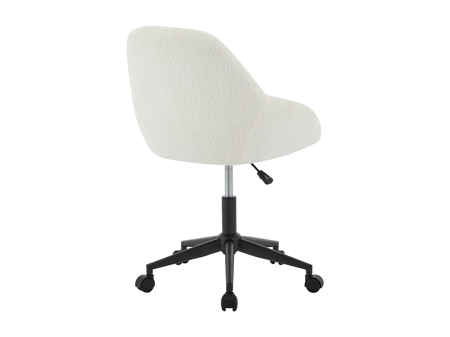 Chaise de bureau - Tissu bouclette - Blanc ivoire - Hauteur réglable - NAODY