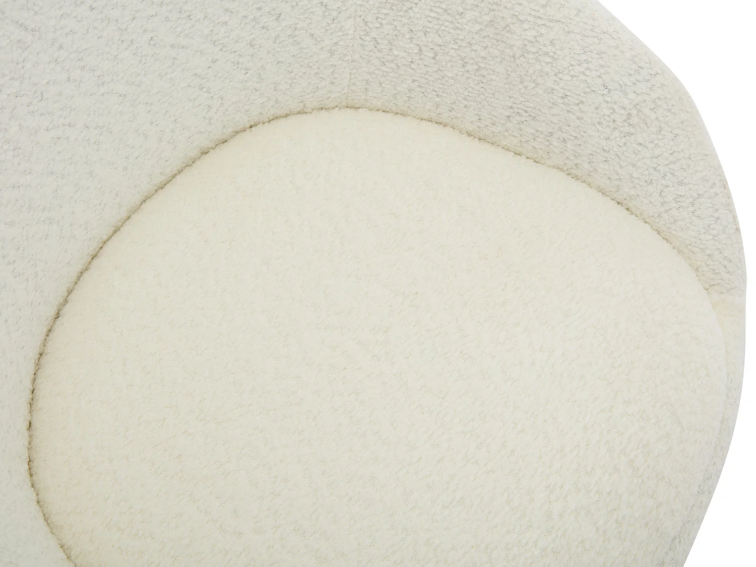 Chaise de bureau - Tissu bouclette - Blanc ivoire - Hauteur réglable - NAODY