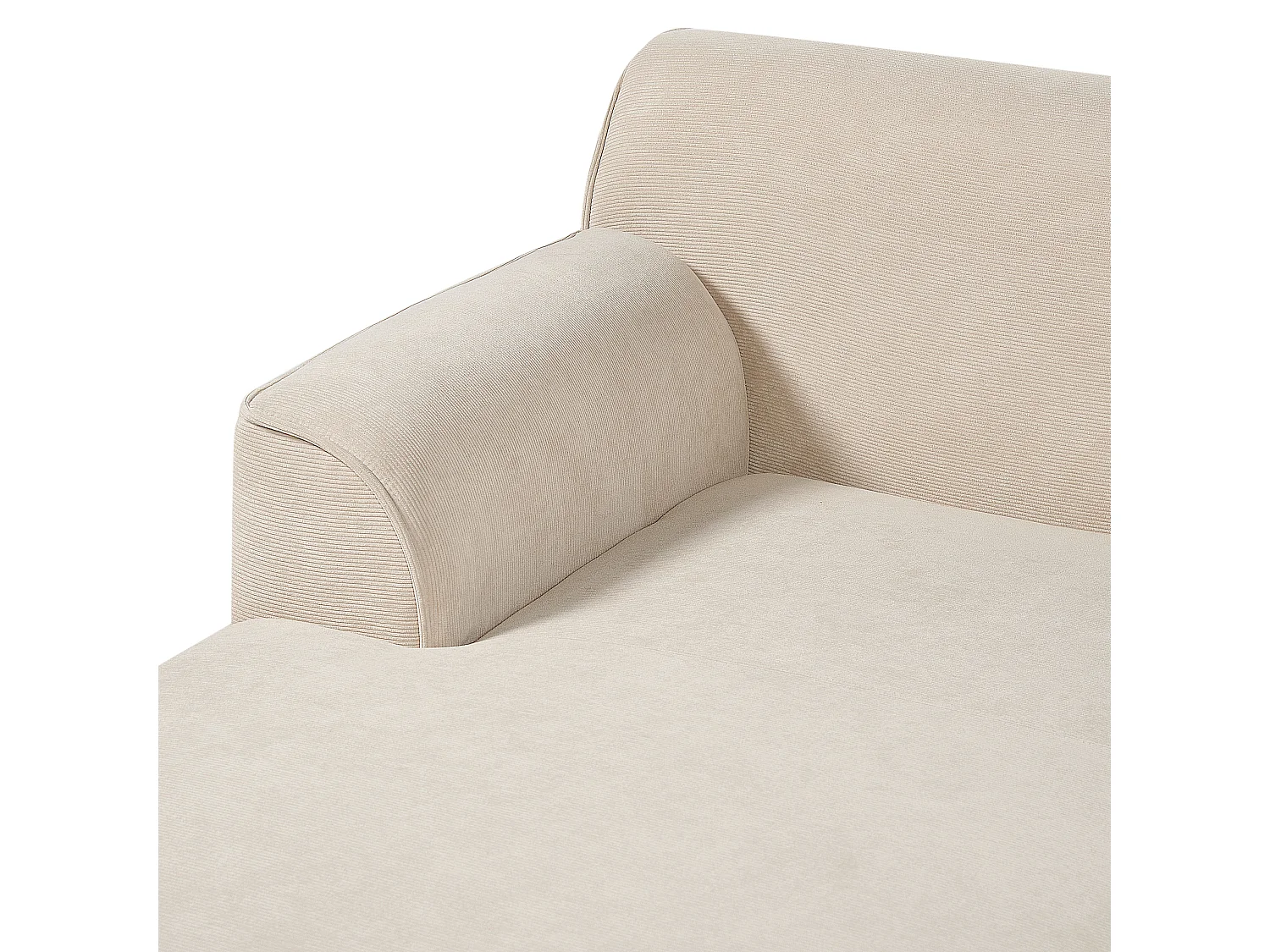 Divano angolare SIMOS Velluto a coste Beige chiaro 3 posti Lato destro