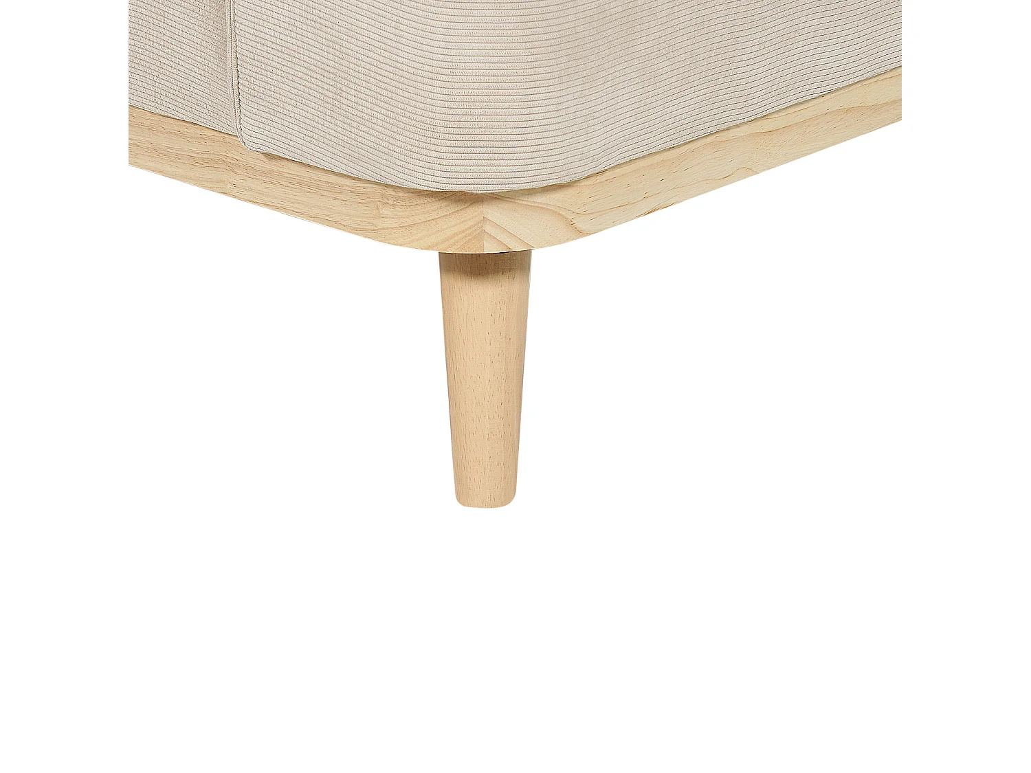 3-Sitzer Ecksofa L-förmig Cord beige mit Chaiselongue links mehrere Kissen Simos