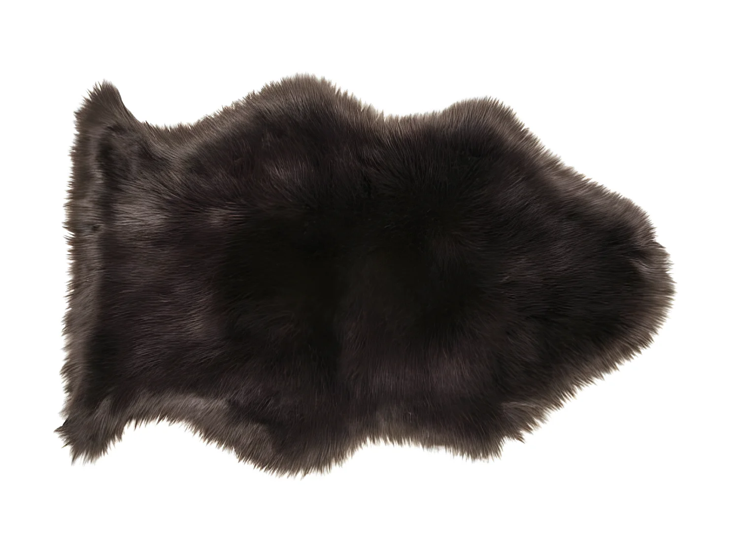 Tapis Imitation Fourrure Brun - L 95 x l 60 x H 1,5 cm