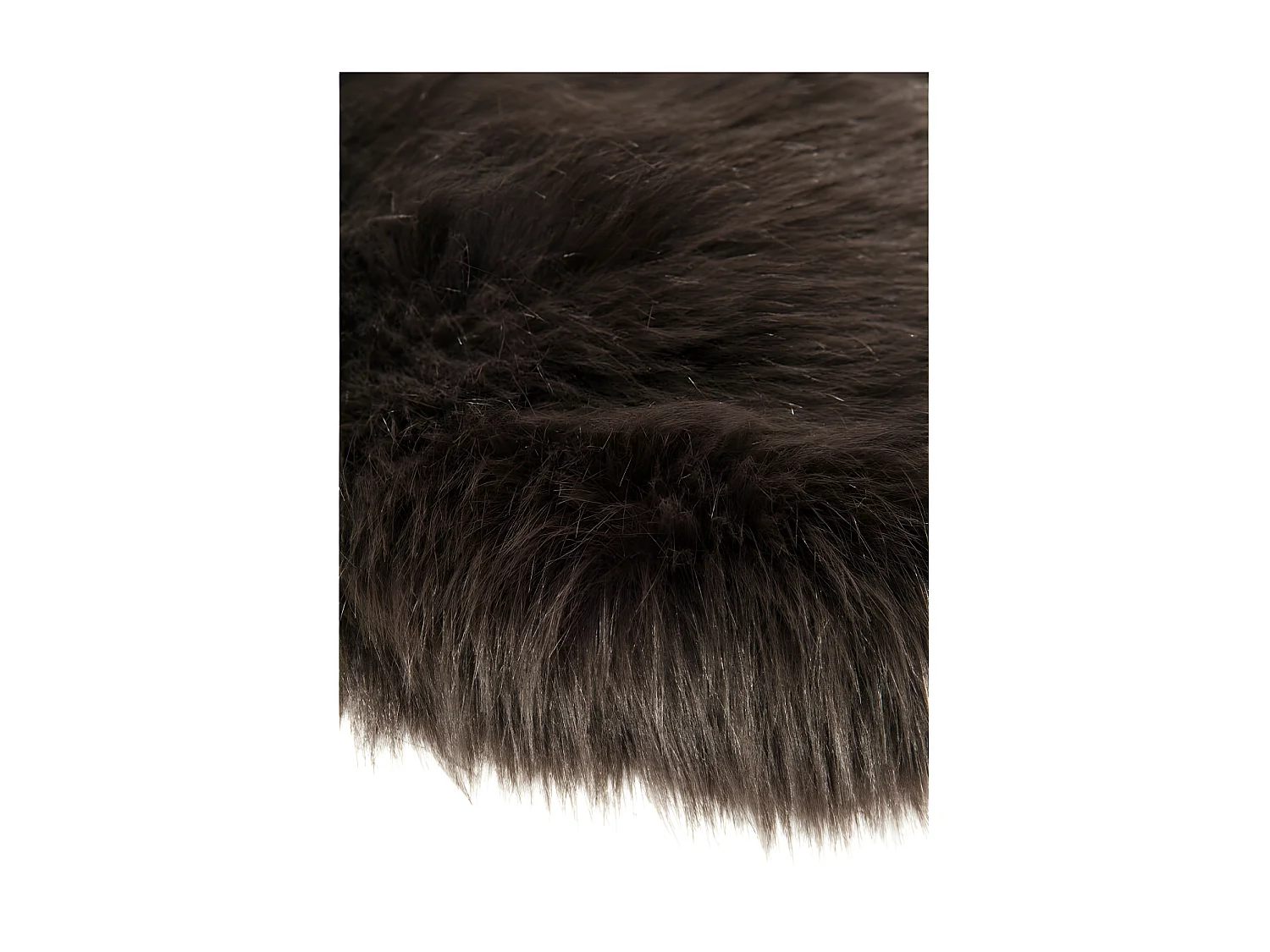 Tapis Imitation Fourrure Brun - L 95 x l 60 x H 1,5 cm