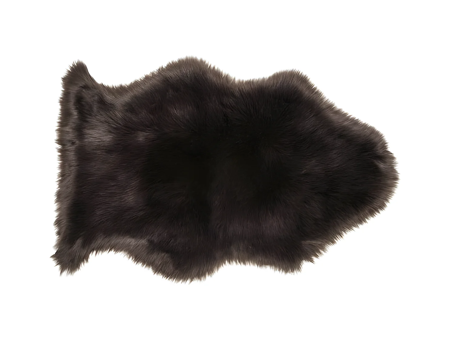Tapis Imitation Fourrure Brun - L 95 x l 60 x H 1,5 cm