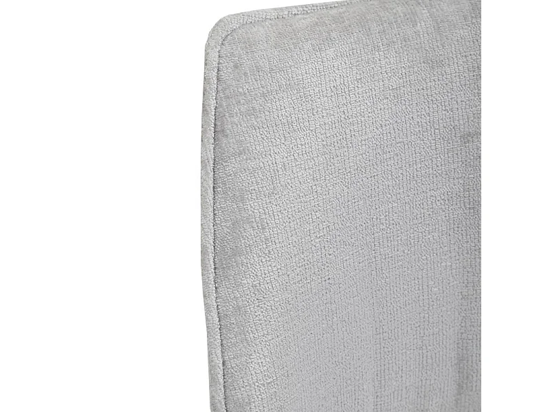 Lot de 2 chaises en velours doux gris pied croix métal noir - JAMES