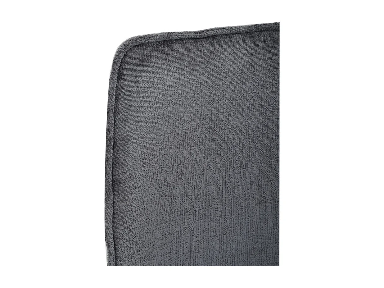 Chaise en velours doux gris anthracite pied croix métal noir - JAMES