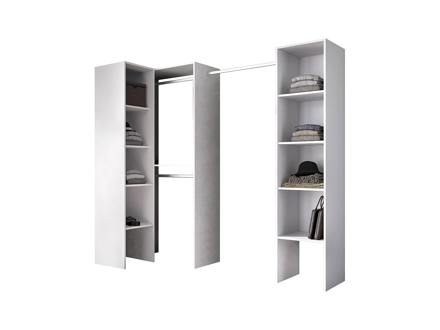 Guardaroba angolare L225 cm Bianco - FERDINAND
