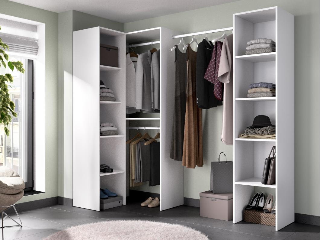 Dressing d'angle - L225 cm - Blanc - FERDINAND