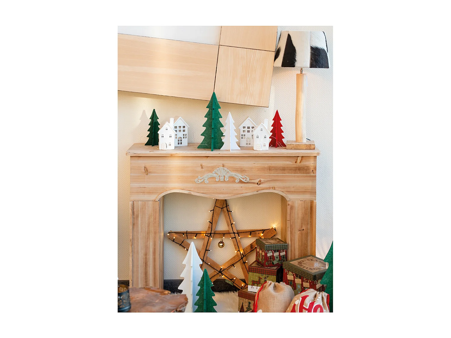 Pied de lampe en bois d'eucalyptus Grand modèle