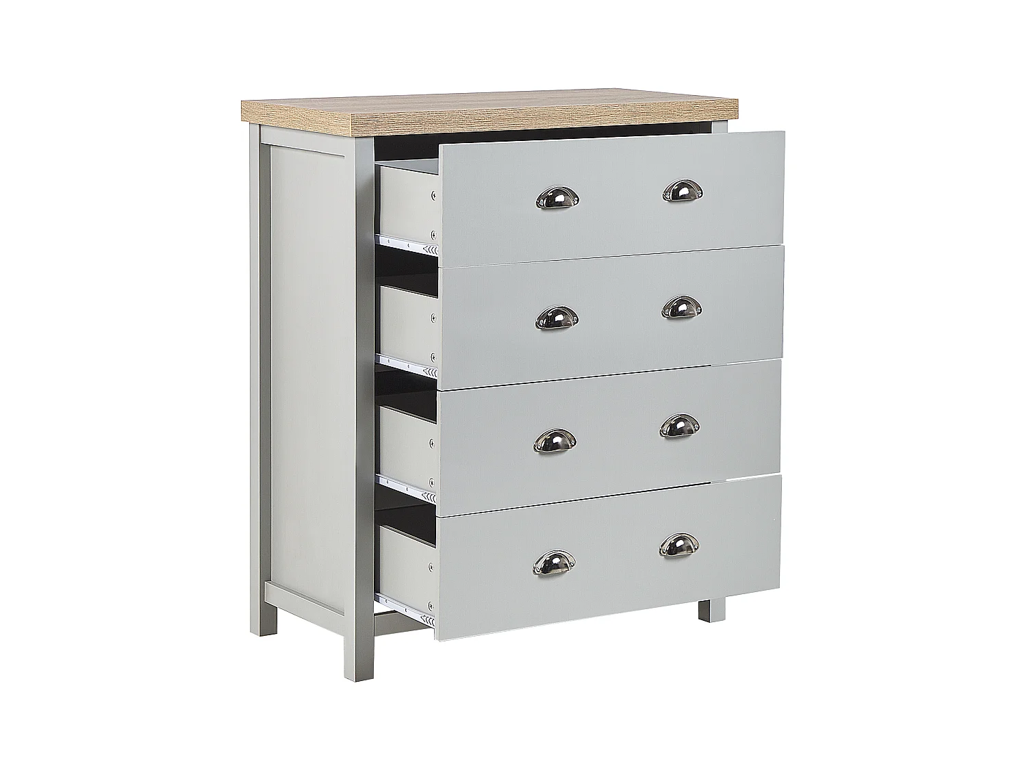 Commode à 4 tiroirs CLIO Gris clair