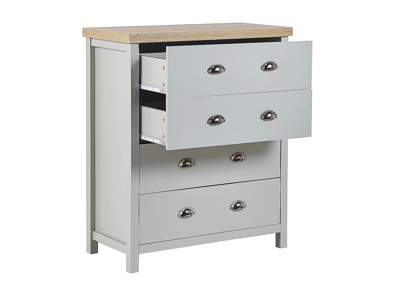 Commode à 4 tiroirs CLIO Gris clair