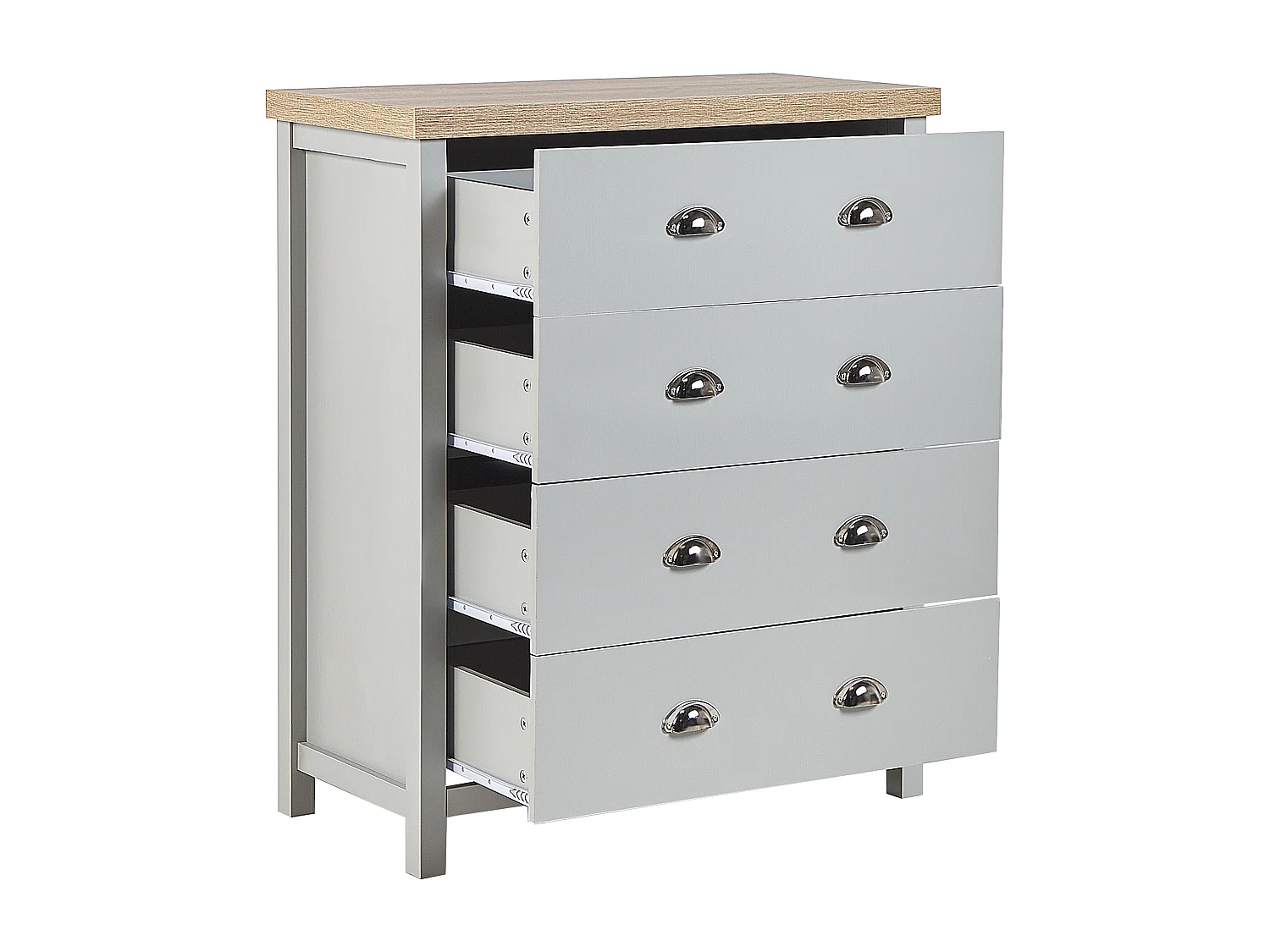 Commode à 4 tiroirs CLIO Gris clair