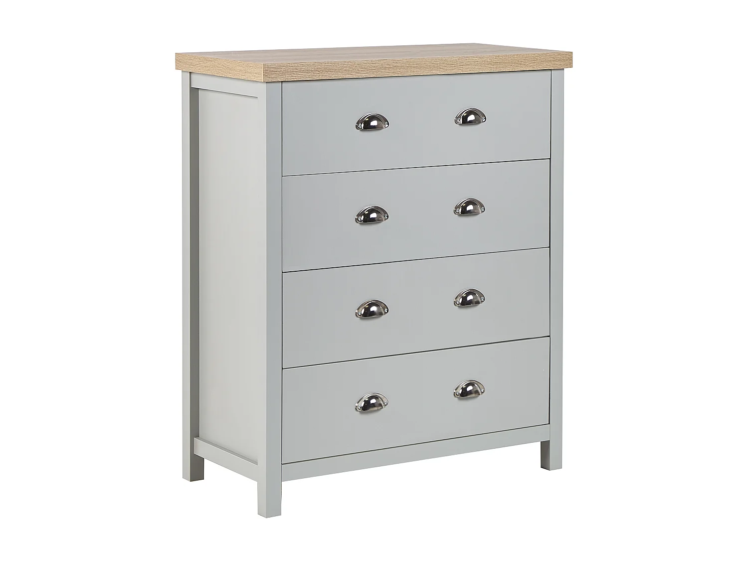 Commode à 4 tiroirs CLIO Gris clair