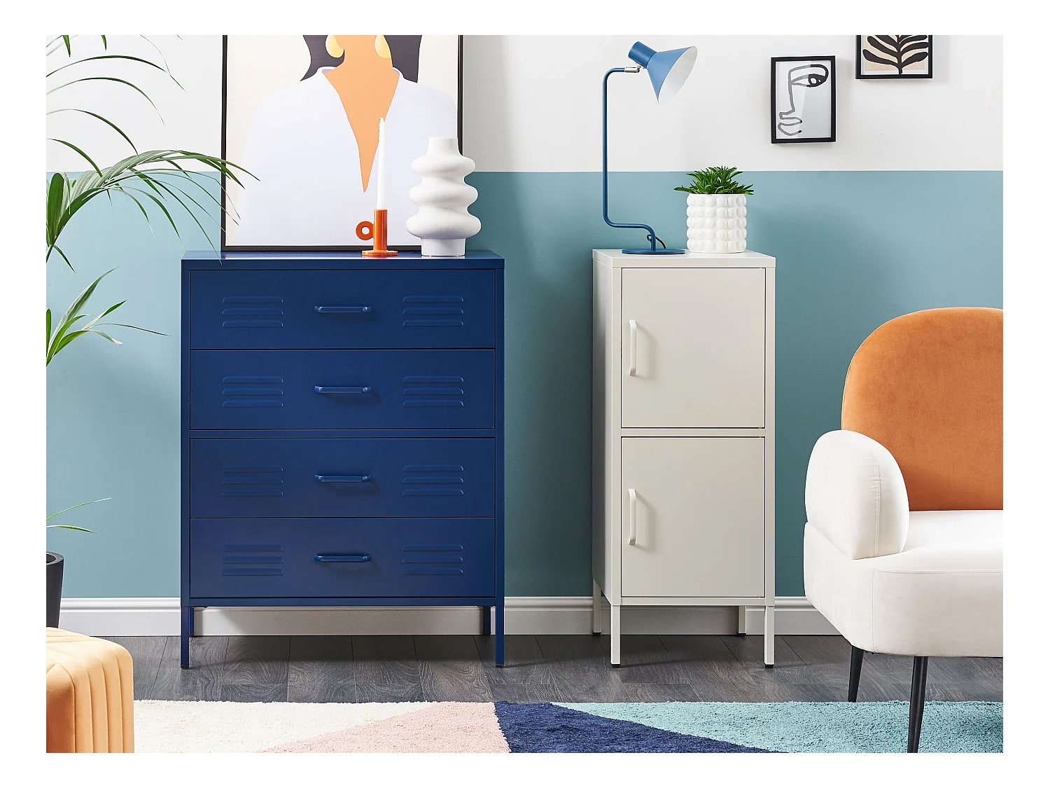 Cómoda ENAGO Metal Azul marinho