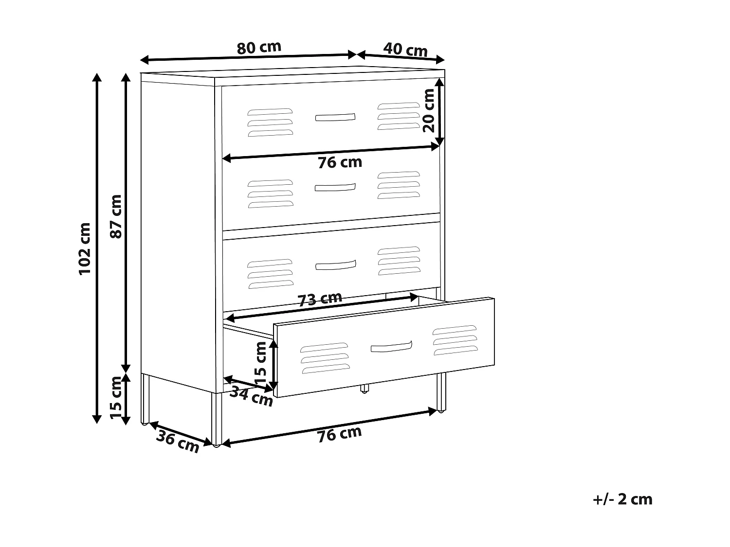 Ladekast ENAGO Metaal Marineblauw