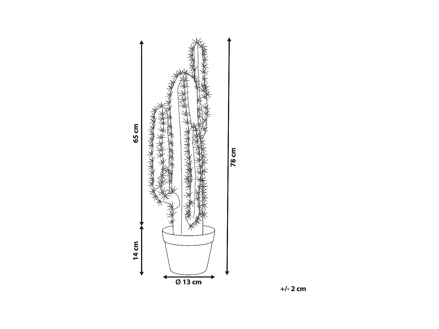 Planta artificial en maceta verde/negro 78 cm CACTUS