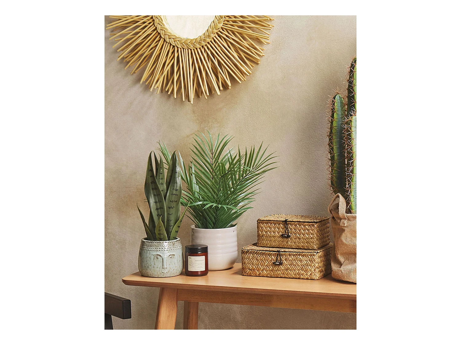 Planta artificial en maceta verde/negro 40 cm SNAKE PLANT