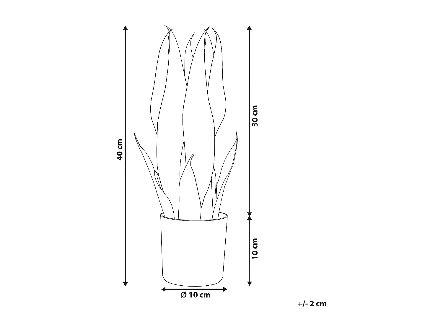 Pianta artificiale in vaso verde e nero 40 cm SNAKE PLANT