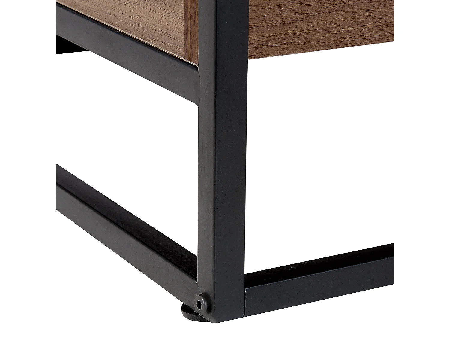 Table basse WACO Verre de sécurité Noir avec rangement