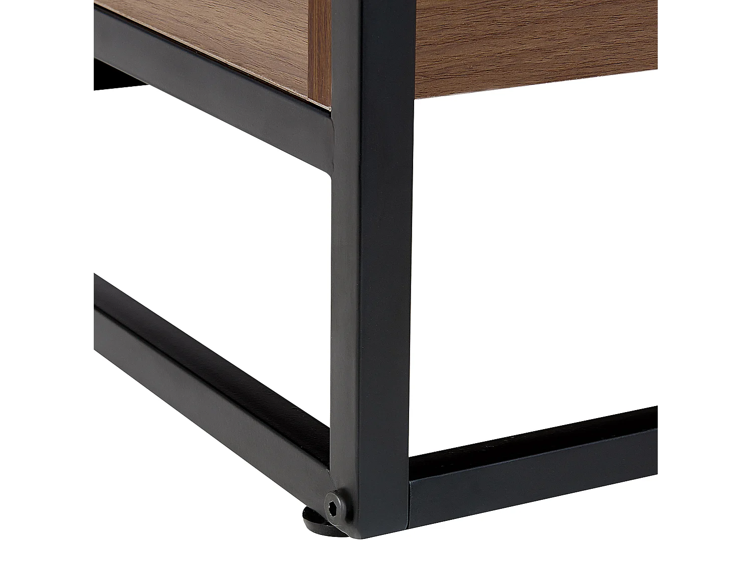 Table basse WACO Verre de sécurité Noir avec rangement